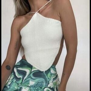 Rumours Bali Triangle Knit Top in White